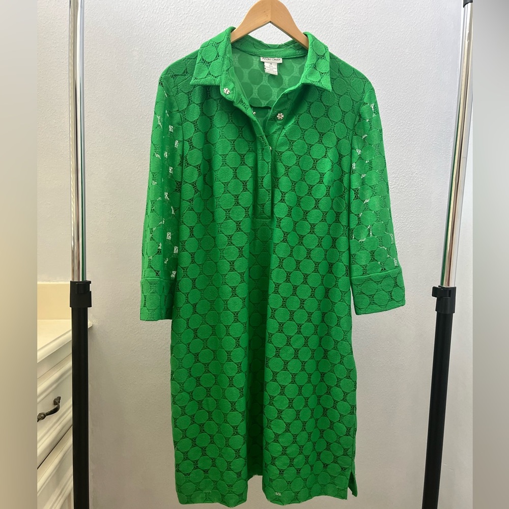 Vintage Andre Oliver Green Geometric Dress